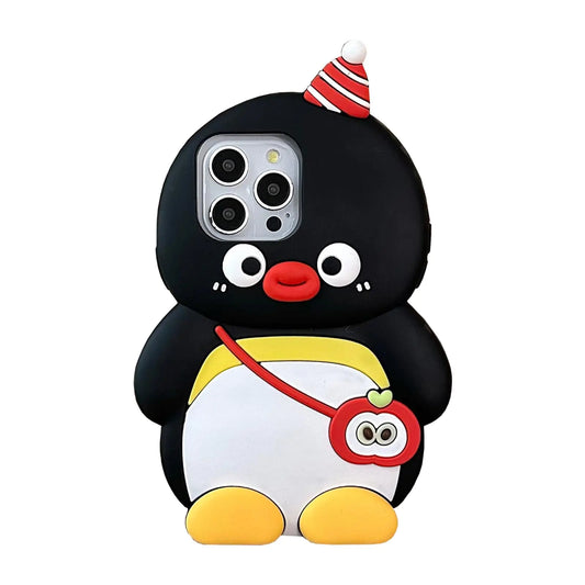 YAKVOOK Bear Case for iPhone 13 ProKawaii Phone Cases 3D Silicone Cartoon Penguin Fun Cute Case Soft Rubber Shockproof Protective Case Women Girls for iPhone 13 Pro