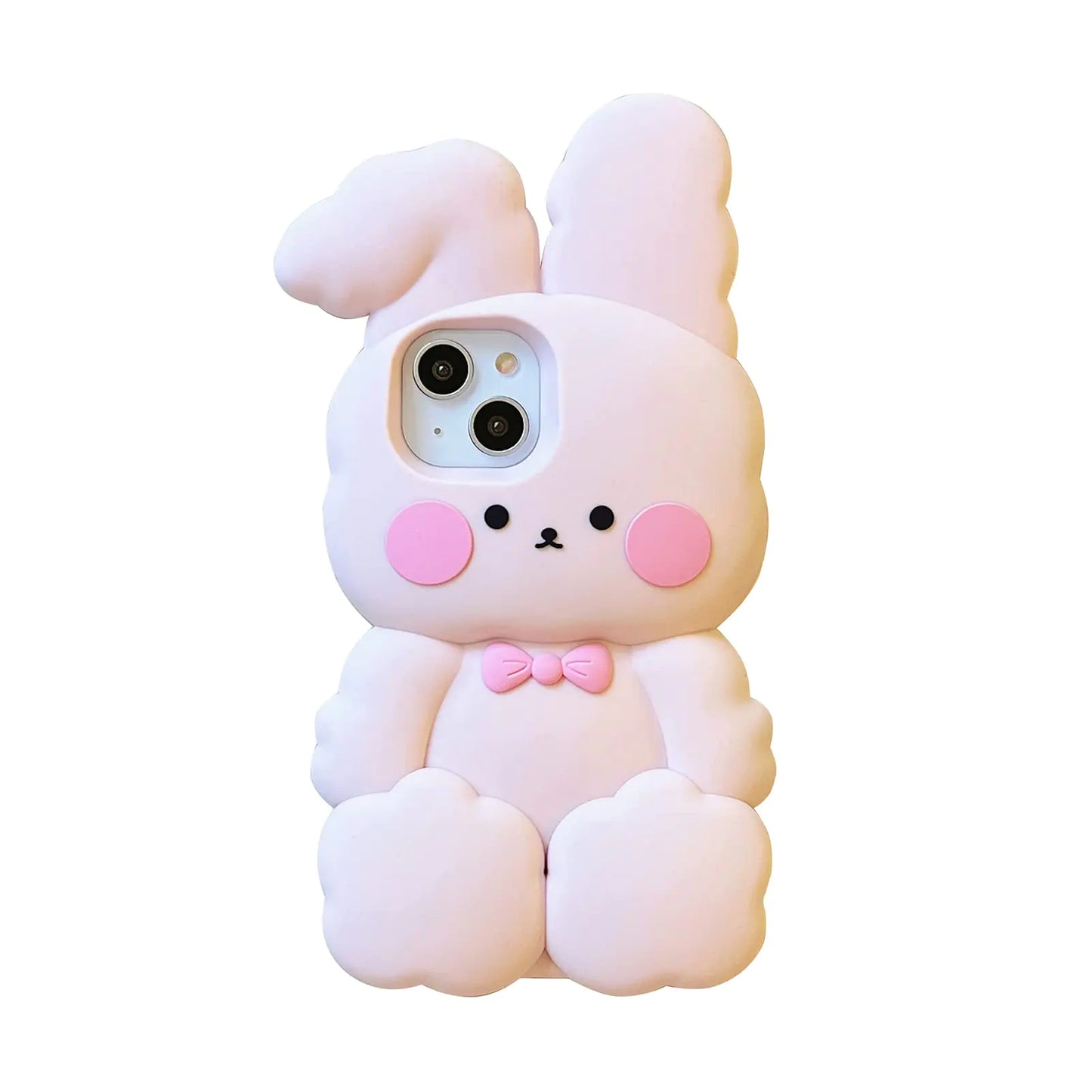YAKVOOK Bunny for iPhone 12 Pro Max Case Kawaii Phone Cases Cases 3D Silicone Cartoon Cotton Rabbit Case Fun for iPhone 12 Pro Max Cute Case Soft Rubber Shockproof Protective Case for Women Girls
