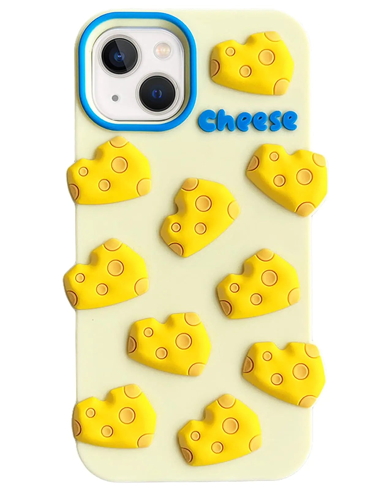 JIATAY Phone Cases for Cute iPhone 13 Pro Max Case Kawaii 3D Cartoon iPhone Case Soft Silicone Shockproof Protective Funny Women Girls for iPhone 13 Pro Max (Cheese)