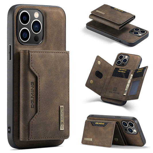 XYAJUANG Compatible with iPhone 15 Pro Max(6.7),2 in 1 Detachable Back Cover& Leather Wallet Phone Cases ,Wallet Case with Card HolderLeather Pocket Phone Cases (Coffee)