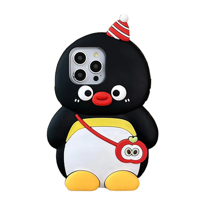 YAKVOOK Bear Case for iPhone 13 ProKawaii Phone Cases 3D Silicone Cartoon Penguin Fun Cute Case Soft Rubber Shockproof Protective Case Women Girls for iPhone 13 Pro